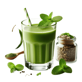Green Smoothie with Mint Leaves png