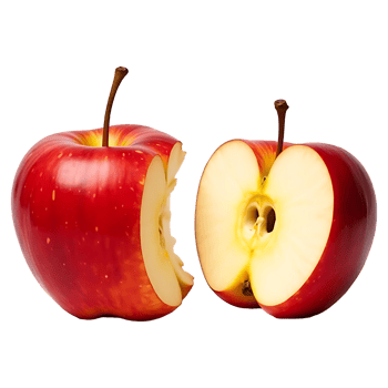 Fresh Red Apple with Sliced Half High-Quality Transparent Image png
