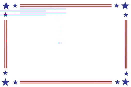 USA Flag themed border frame design for USA document vector
