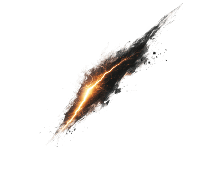A lightning bolt is flying through the air png