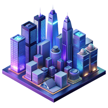 serene classic beautiful modern Futuristic City Skyline Aerial Night 4K premium png