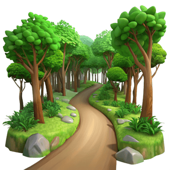 dramatic vintage A Winding Dirt Path Through a Lush Green 4K png