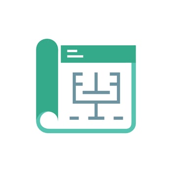 Blueprint Plan Icon for Construction Projects vector