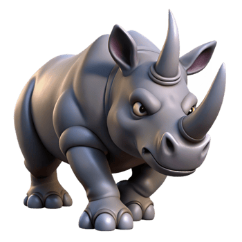 extraordinary classic A Powerful Rhinoceros Charging Through genuine png
