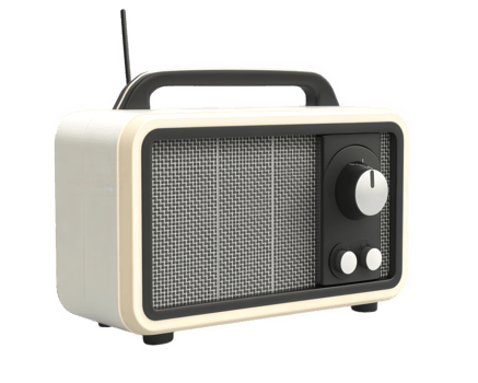 Retro Bluetooth radio with modern aesthetic, featuring sleek design and easy to use controls, perfect for music lovers and vintage enthusiasts png