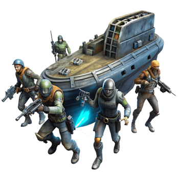 extraordinary contemporary A Group of Space Pirates Raiding a 4K png