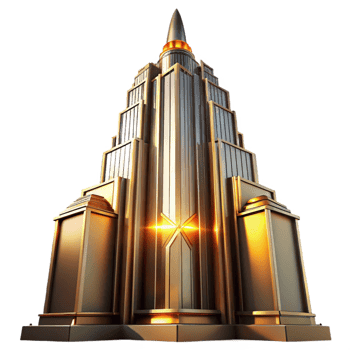 stunning contemporary A Towering Art Deco Skyscraper with high resolution png