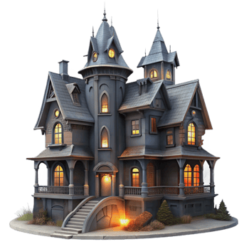 impressive rustic A Dilapidated Victorian Mansion Shrouded genuine png