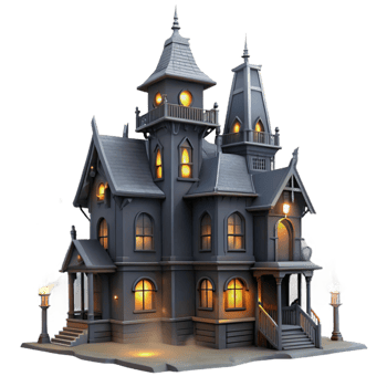 stunning minimalist A Dilapidated Victorian Mansion Shrouded authentic png