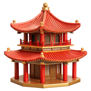 beautiful minimalist A Traditional Chinese Pagoda Adorned original png