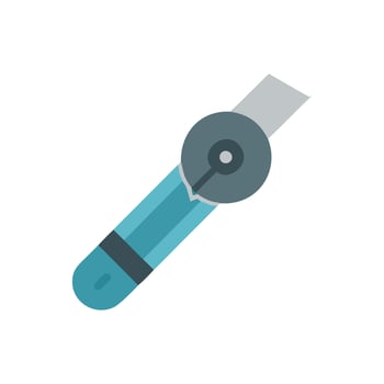 Distinctive metal cutter icon representation for machinery vector