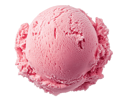 Delicious pink ice cream scoop, creamy texture, perfect for desserts and treats. Ideal for summer enjoyment and sweet cravings png