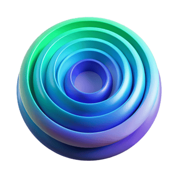 dramatic abstract A series of concentric circles radiating outwards, in a gradient of cool hues, from blue to green to violet, with a soft, ambient light. Style minimalist, geometric 4K png