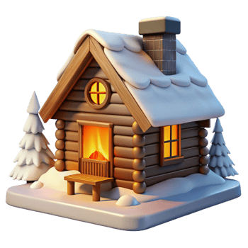 stunning traditional A Rustic Log Cabin Nestled in Snowy 4K png