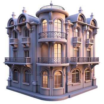 beautiful contemporary An Art Nouveau Apartment Building with exclusive png