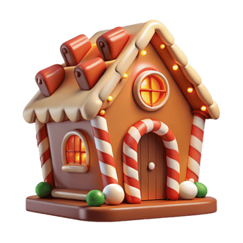 wonderful rustic A Whimsical Gingerbread House Candy Cane high resolution png