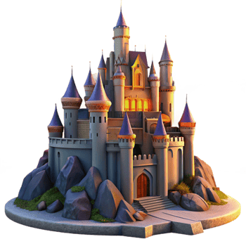 impressive minimalist A Majestic Castle on a Hilltop Dramatic original png