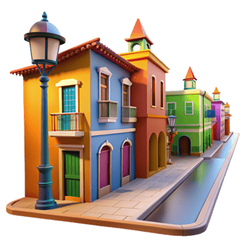 extraordinary classic A Vibrant Street Scene in a Latin exclusive png