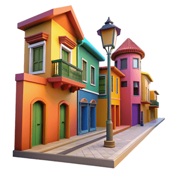 wonderful rustic A Vibrant Street Scene in a Latin premium png