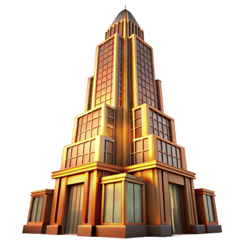 magnificent creative A Towering Art Deco Skyscraper Geometric 4K png