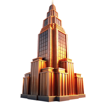 beautiful classic A Towering Art Deco Skyscraper Geometric exclusive png