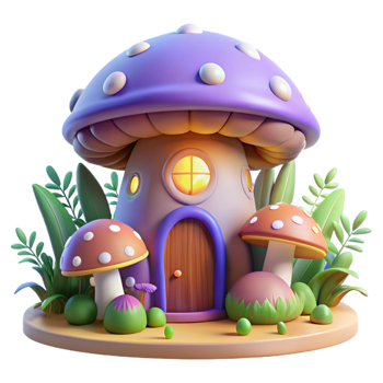 magnificent modern A Whimsical Mushroom House in a Fairy exclusive png