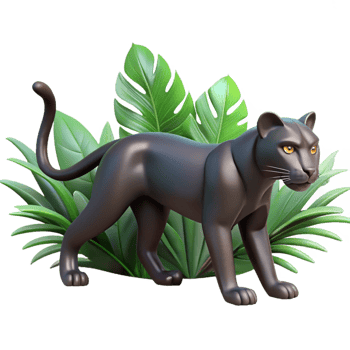 magnificent rustic A Sleek Panther Stalking Through the authentic png