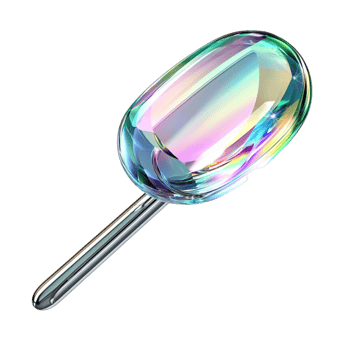 Iridescent glass magnifying lens with a sleek handle symbolizing curiosity exploration knowledge and the refined charm of optical tools png