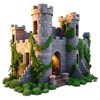 beautiful abstract Medieval Castle Ruins Crumbling Stone detailed png