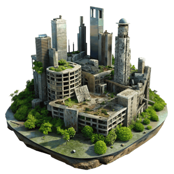 wonderful modern Post Apocalyptic City Ruined exclusive png