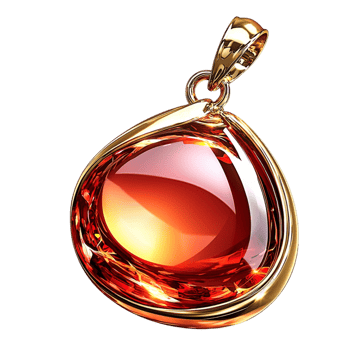 Elegant amber gemstone pendant with a gold chain symbolizing beauty energy warmth and the timeless charm of natural jewelry png