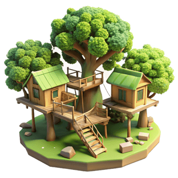 extraordinary rustic Interconnected Treehouse original png