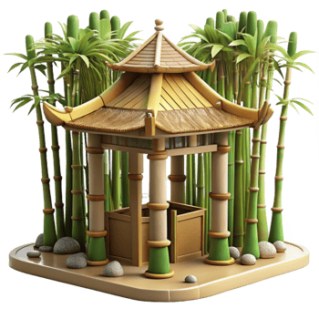 stunning minimalist stunning traditional Bamboo Forest Temple Intricate high quality 4K png