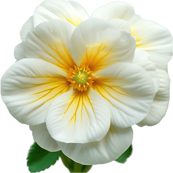 Delicate white primrose flower with yellow center symbolizing purity innocence elegance and the enchanting beauty of blooming nature png