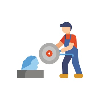 Modern stone cutter icon design for masonry vector
