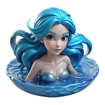 magnificent traditional A Water Nymph with Flowing Blue exclusive png