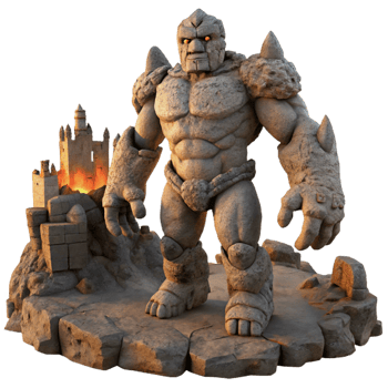 wonderful traditional A Stoic Golem Made of Earth and Stone high resolution png