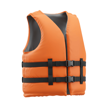 Orange Life Vest Safety Equipment for Water Sports and Boating png
