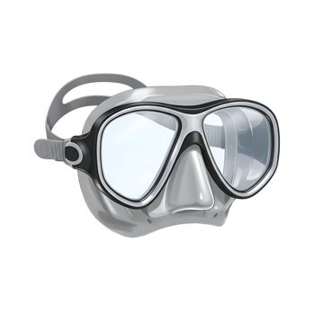 Modern Diving Mask, Gray and Black Snorkeling Gear, Underwater Equipment png