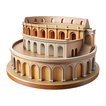 beautiful classic Roman Amphitheater Grand Scale Bright high quality png