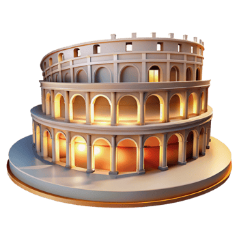 beautiful abstract Roman Amphitheater Grand Scale Bright 4K png