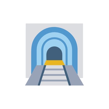 Creative Underground Tunnel Icon for Construction vector