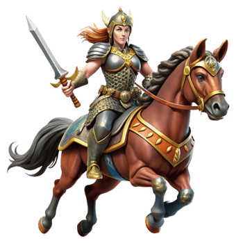 dramatic minimalist A Fierce Warrior Amazon with Leather exclusive png