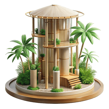 magnificent abstract Bamboo Skyscraper Sustainable Design exclusive png