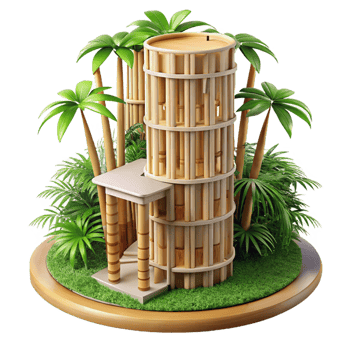 elegant traditional Bamboo Skyscraper Sustainable Design original png