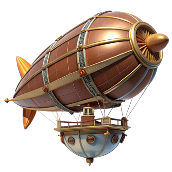 impressive rustic A Steampunk Zeppelin with Intricate authentic png