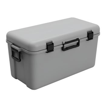 Durable Grey Plastic Storage Container with Secure Latches png