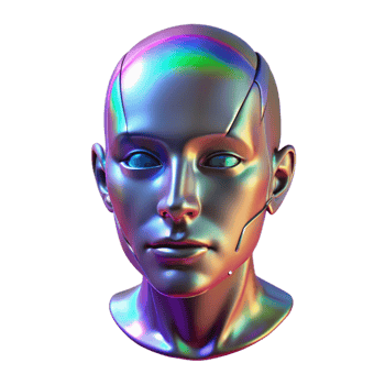 impressive minimalist A holographic projection of a human face, glitching and distorting, symbolizing a failing digital consciousness. Lighting flickering, unstable. Style cyberpunk professional png