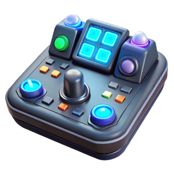 vibrant creative A close-up of a futuristic control panel with glowing buttons and intricate displays. Lighting dynamic, interactive. Style user interface design 4K png