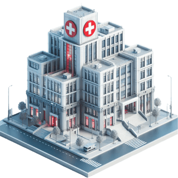 Modern Hospital Building with Red png